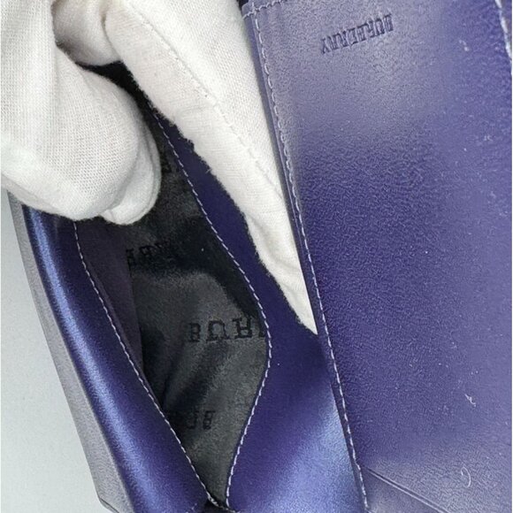 Burberry Bifold Wallet In Navy Blue Leather With Inner Logo Print - Picture 14 of 15